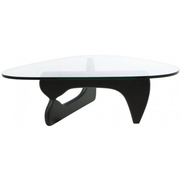 Журнальный столик стеклянный с ножками черный дуб 125 см Isamu Noguchi TASHOTI  119295 Прозрачный;черный  - Вид №1