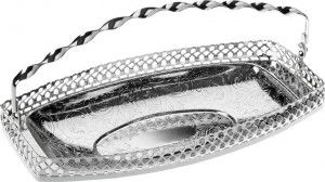 10611760 Queen Anne Блюдо для сладкого с ручкой Queen Anne с бортом 24х12, 5см, сталь, посеребрение Сталь нержавеющая с посеребрением