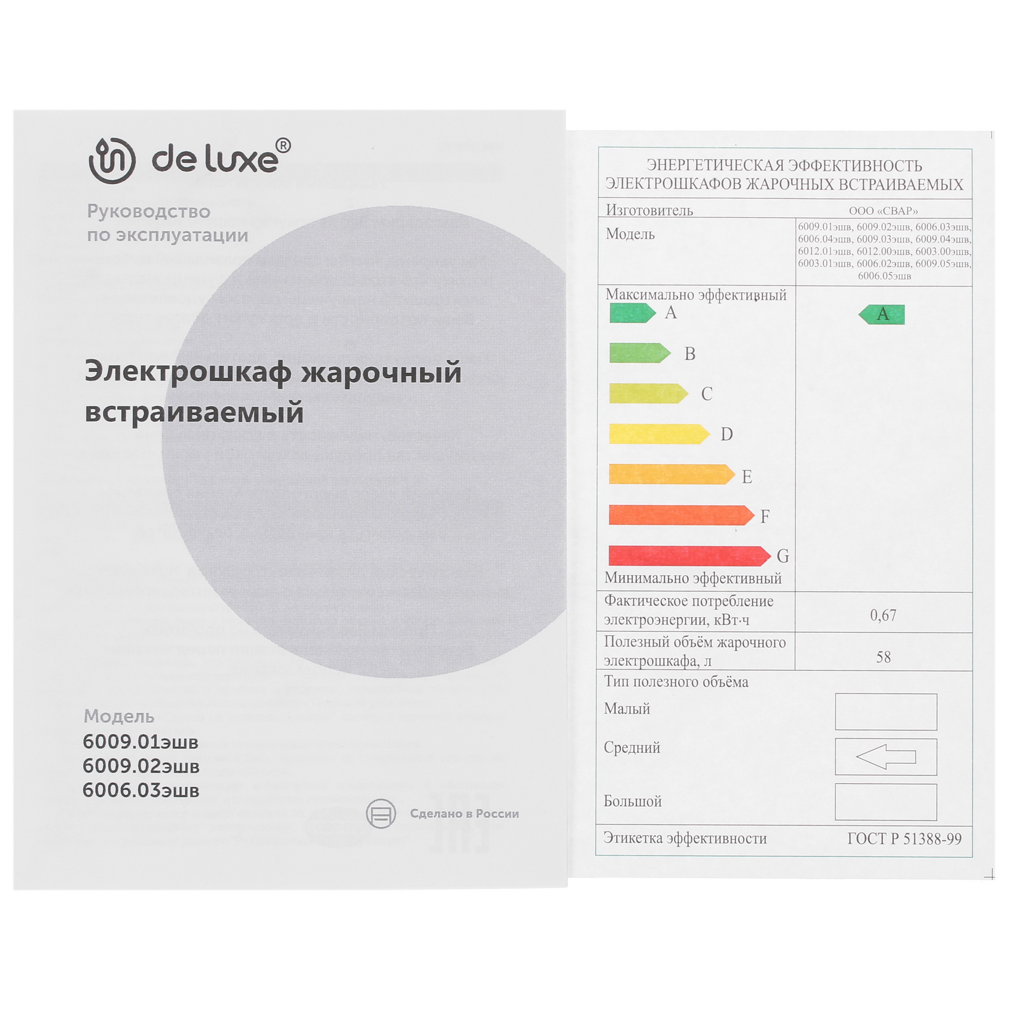 8121972 Электрический духовой шкаф De Luxe 6006.03эшв-062 черный STDN-0007916 - Вид №8