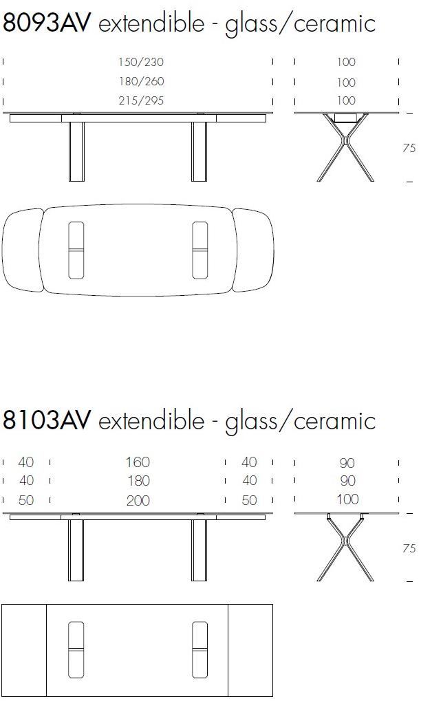 Tonin Casa Раздвижной стол из керамогранита Still T8093 - t8103 - Вид №7