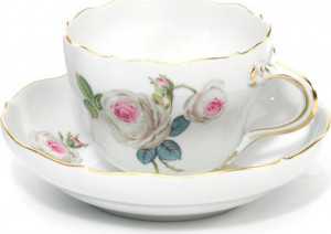 83615 Meissen Чашка для мокко с блюдцем 100мл "Белая роза" Фарфор