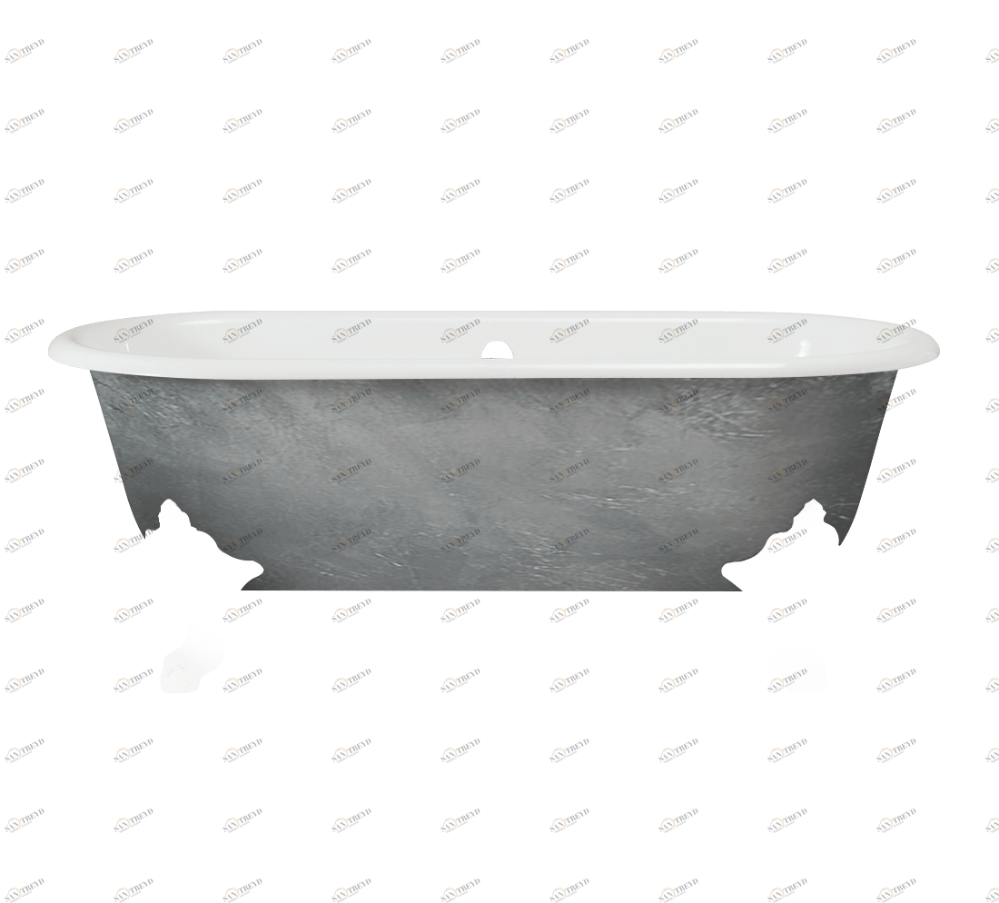 Gentry Home Bexley Cast iron bathtubs with feet Silver leaf GH101193 