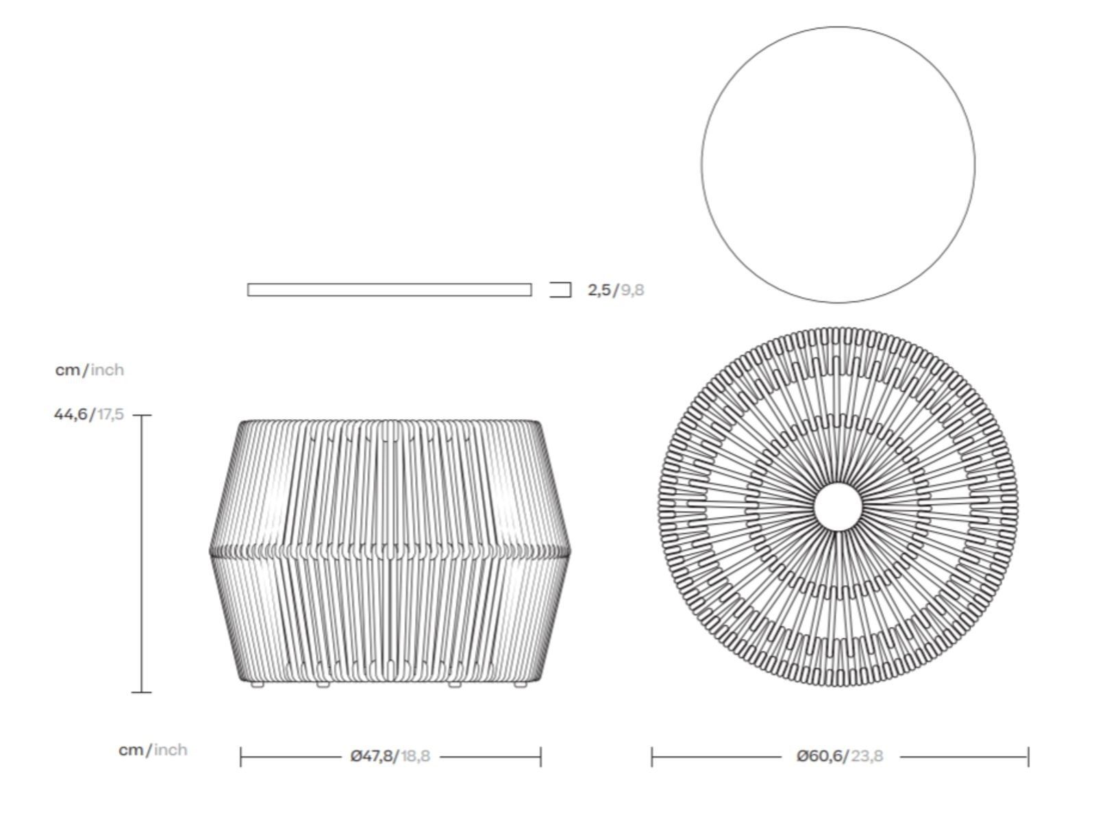 Круглый садовый пуфик Kettal ZigZag ARCH-00086705 - Вид №10
