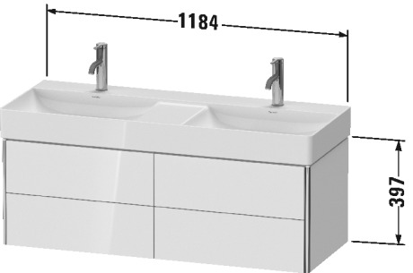 XS416409797 XSquare Тумбочка подвесная Светло-голубой шелковисто-матовый лак Duravit - Вид №1