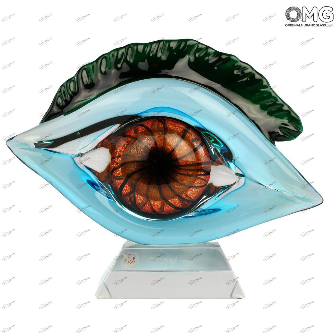 3907 ORIGINALMURANOGLASS Скульптура Третий глаз - Посмотри на меня - муранское стекло OMG 9 см 