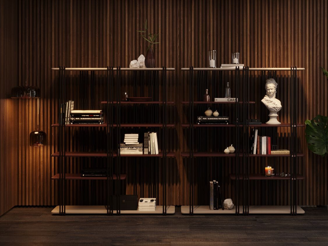 Книжный шкаф из стали и дерева PRADDY Natur ARCH-00026206 - Вид №2