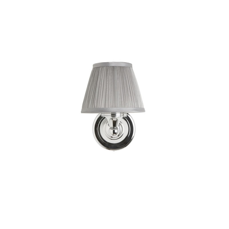 Burlington Круглый настенный светильник для ванной комнаты Burlington LED с хромированной основой и серебристым шифоновым плафоном Хром BL15 