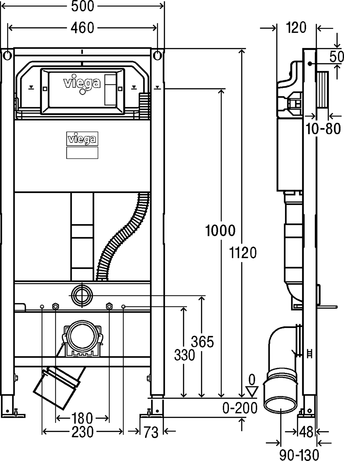 Системная техника  Prevista Dry  Элементы для унитазов VIEGA 771 980 Модель 8522 Santreyd  - Вид №2