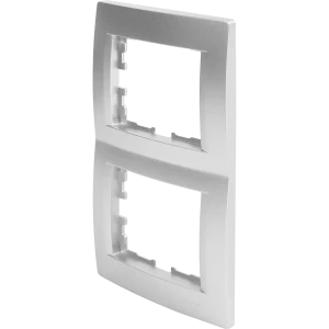 Рамка для розеток и выключателей Lezard Karina 2 поста вертикальная цвет матовый серый