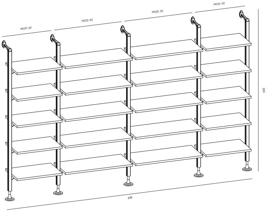 Casamania & Horm Модульный книжный шкаф с потолочным или настенным креплением sun-id-1437647 - Вид №7