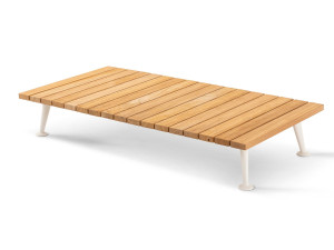 Прямоугольный журнальный столик из алюминия и дерева