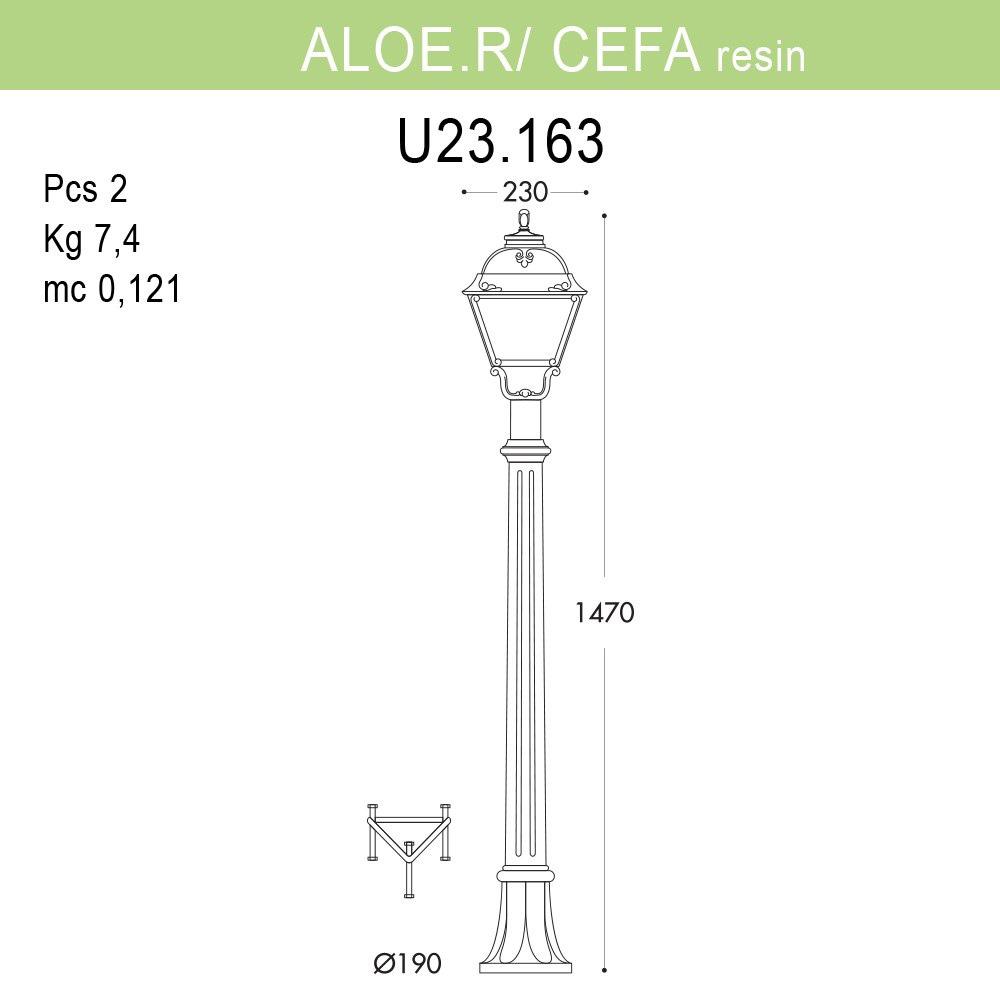 Уличный светильник Fumagalli Aloe R/Cefa U23.163.000.AXF1R FUMAGALLI ФОНАРЬ 273534 Черный  - Вид №1