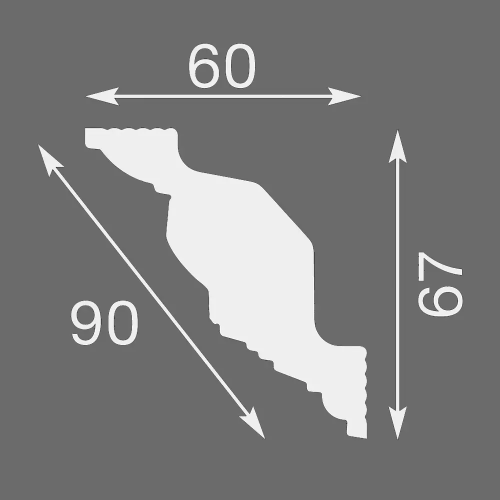 Плинтус потолочный полистирол Format 209056 белый 60х67х2000 мм STLM-2047276 - Вид №4