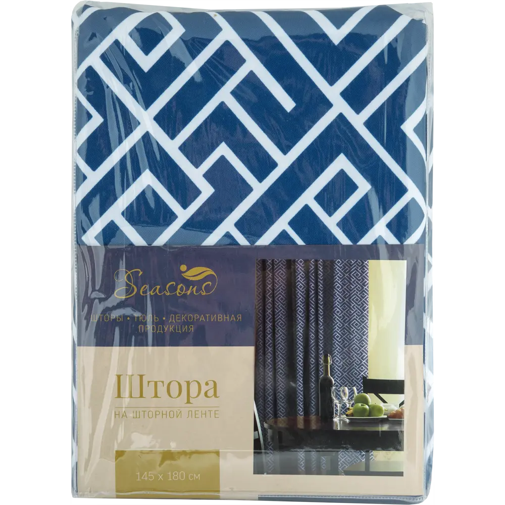 Штора на ленте «Геометрия», 145х180 см, цвет синий 82009021 STLM-2072485 SEASONS  - Вид №5