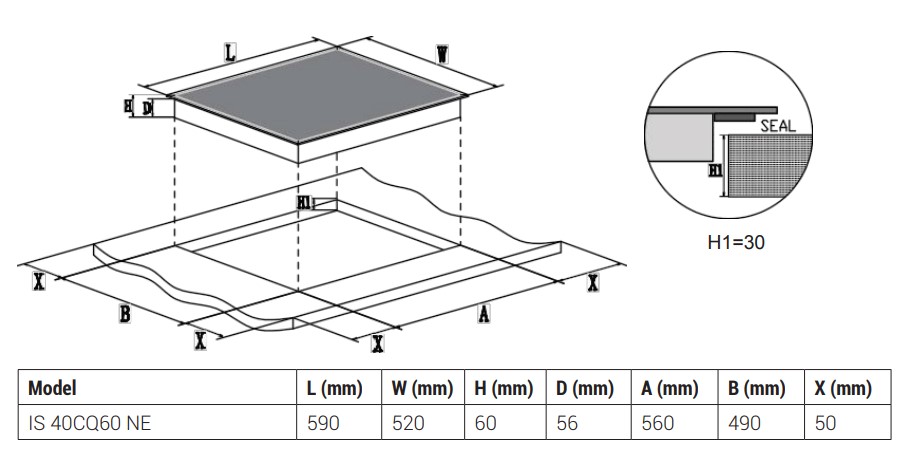 9298288 Индукционная варочная поверхность Indesit IS 40CQ60 NE STDN-0098231 - Вид №5