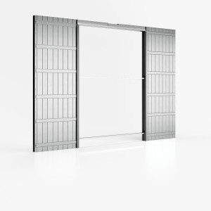 Заподлицо стены скрытые раздвижные двери