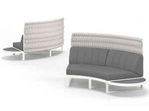 Модульный изогнутый садовый диван из ткани