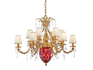 Люстра из чистого золота с градиентом и кристаллами Schoeler