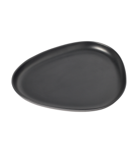 990164 Тарелка сервировочная (35х30х3см) каменная керамика, черный;LIND DNA
