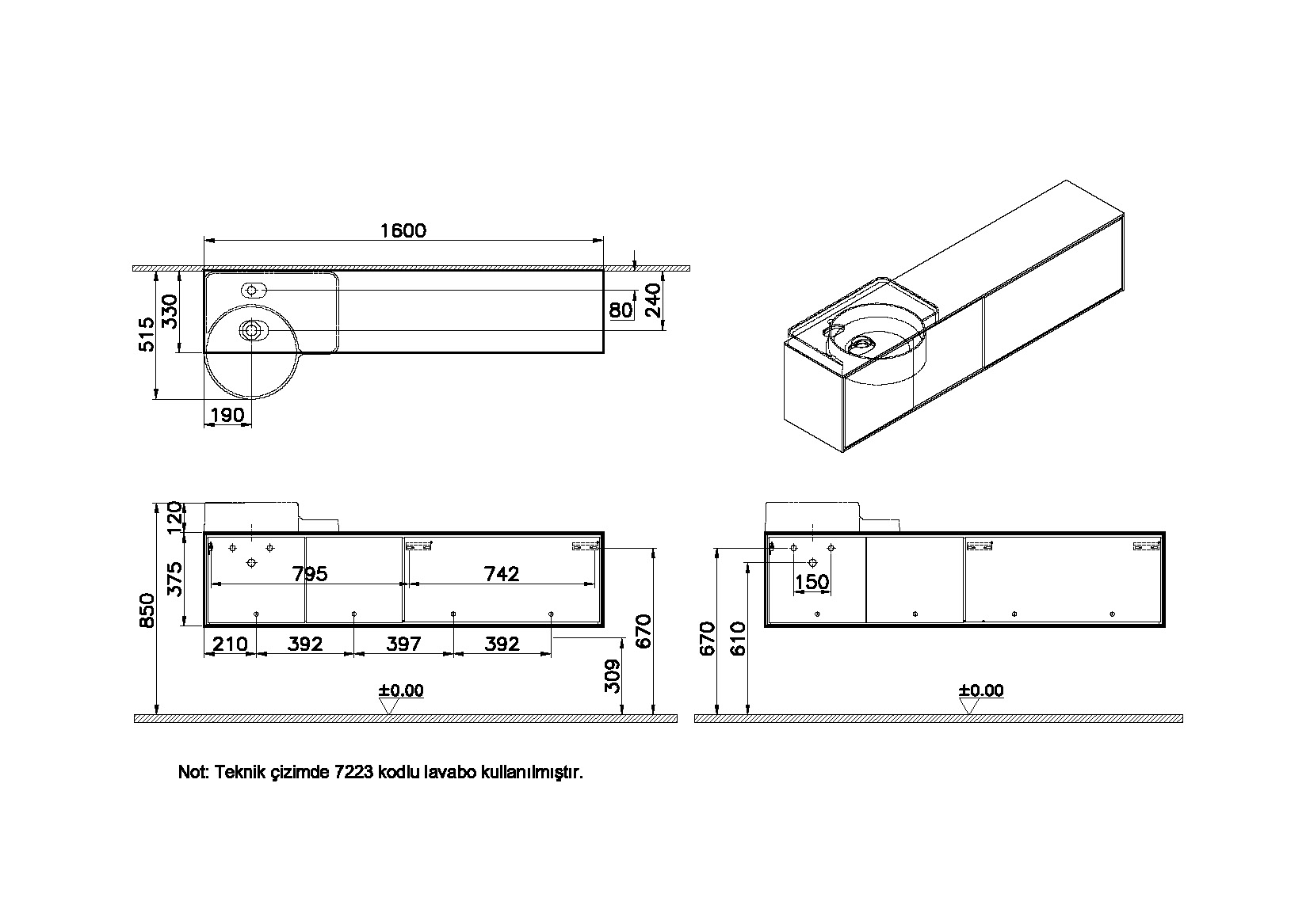 62586 Раковина Vitraglobal Voyage - Вид №1