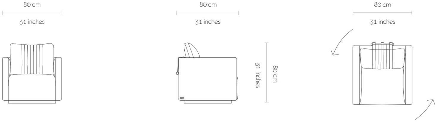 MORADA Вращающееся бархатное кресло с подлокотниками Dado Dado royal ac - Вид №6