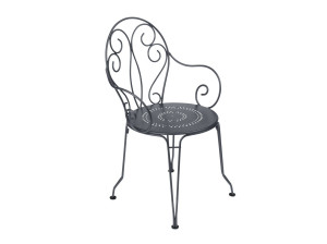 Стальной штабелируемый садовый стул с подлокотниками