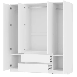92015828 Шкаф Bts 4 створчатый 160.2x190x51.4 см ЛДСП цвет белый STLM-1352571