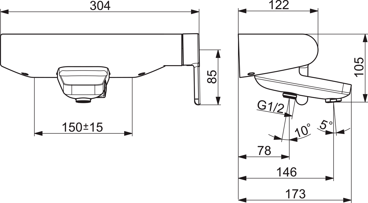 Oras 3040 Cмеситель для ванны и душа 3040 Inspera Хром  - Вид №1
