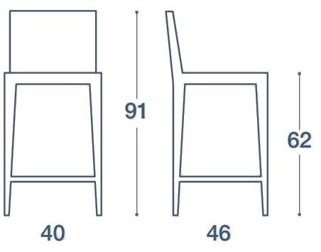 CREO Kitchens Высокий лакированный табурет с подставкой для ног sun-id-1485889 - Вид №1