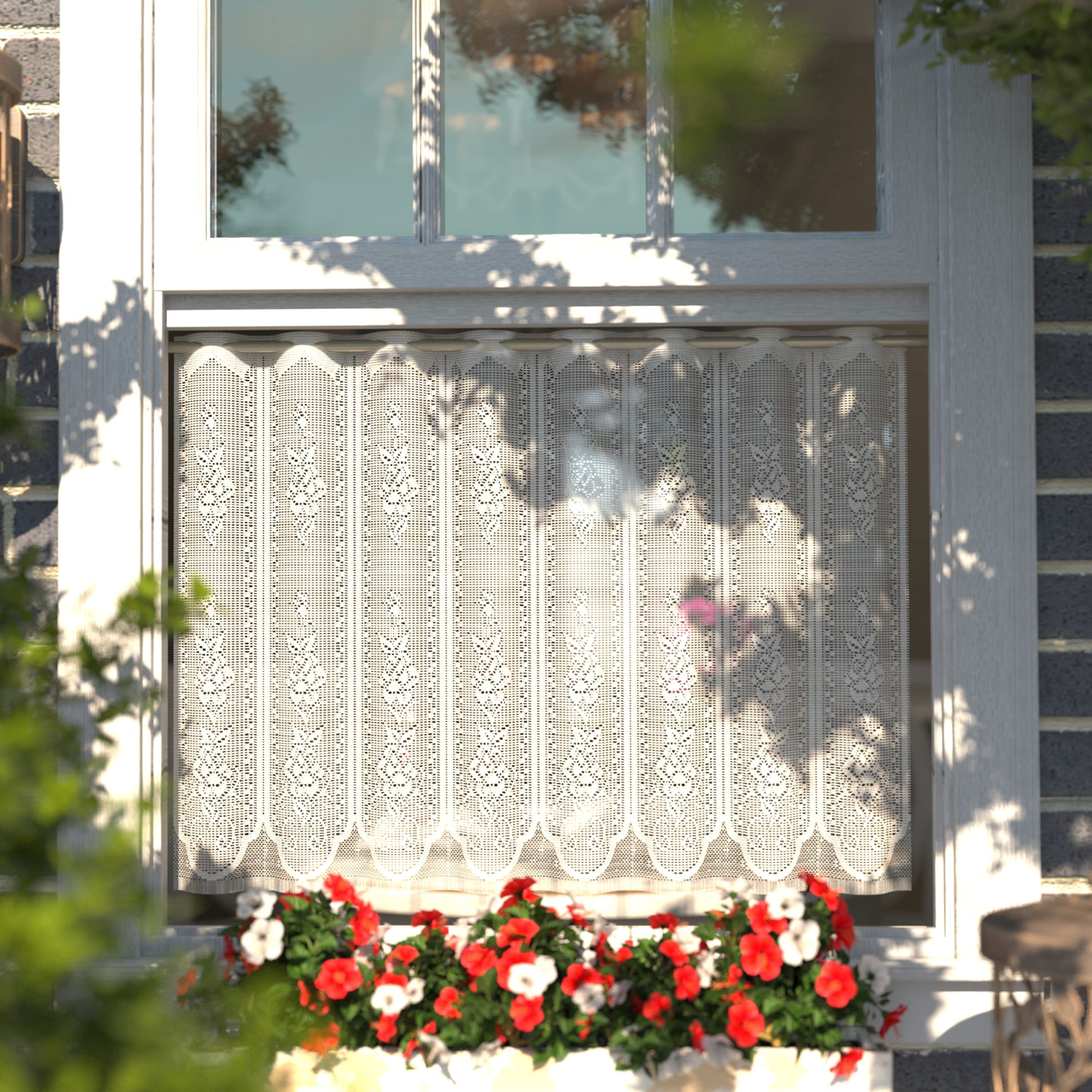 81948132 Занавеска Кружева белый 140х75 см цвет белый Santreyd  - Вид №7