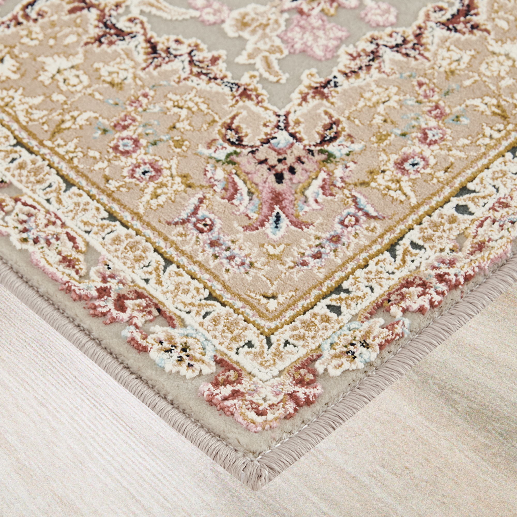 86370490 Ковер полиэстер JZ006 50х80 см цвет серебристый STLM-0068232 Santreyd  - Вид №1