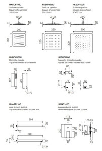 Набор для душа из латуни с ручным душем