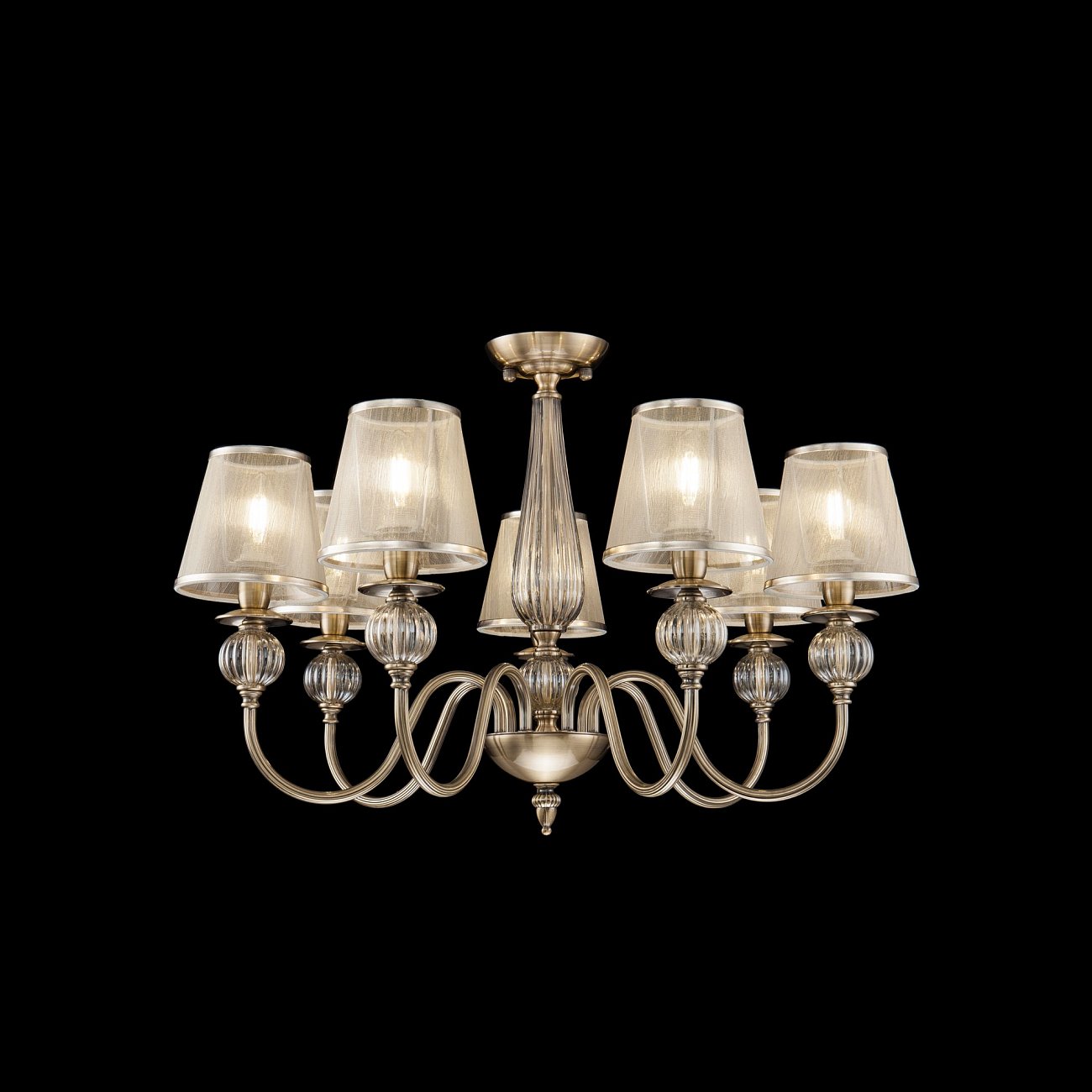 Люстра подвесная бронзовая, 7 плафонов Inessa FR2685PL-07BZ FREYA ДИЗАЙНЕРСКИЕ, CLASSIC 00-3956409 Бронза  - Вид №1
