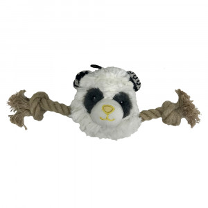 ПР0056090 Игрушка для собак Scandi Панда на канате с пищалкой плюш 25см CHOMPER