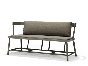 Мягкая скамейка из массива дерева со спинкой