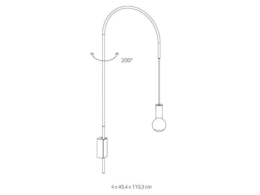 Металлический настенный светильник Zafferano провод ARCH-00032418 - Вид №4