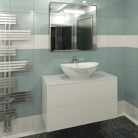 Orange Ot-100TuGLASS+G56 Тумба подвесная Otto c раковиной Гамма 560 Белый sun-id-1517181 - Вид №2