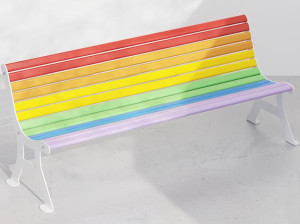 Оцинкованная стальная скамья со спинкой