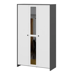 92015825 Шкаф Bts 3 створчатый 120.1x210x50 см ЛДСП цвет графит/белый STLM-1326870