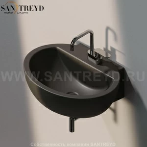 DP4817006 Подвесная раковина настенная овальная Ceramica Flaminia Dip черная