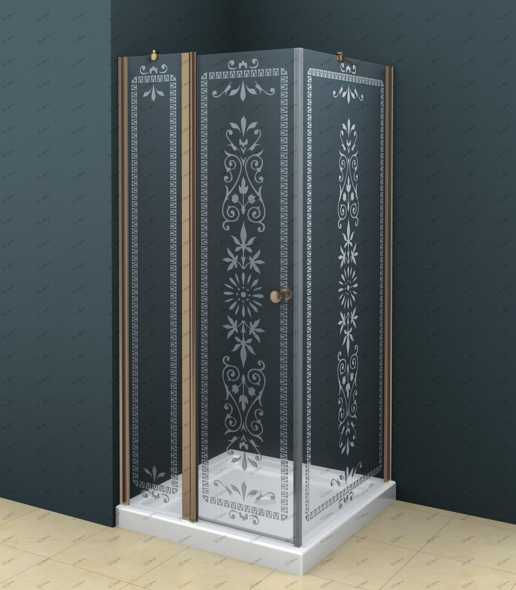 Душевой уголок CEZARES ROYAL PALACE-A-A-12-100-CP-Br