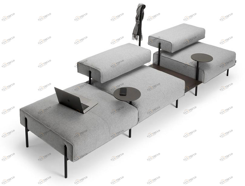 Offecct 3-х местный модульный диван из ткани Lucy sun-id-1483043