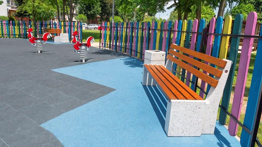 ENCHO ENCHEV - ETE Скамейка из бетона и дерева со спинкой  237  - Вид №2