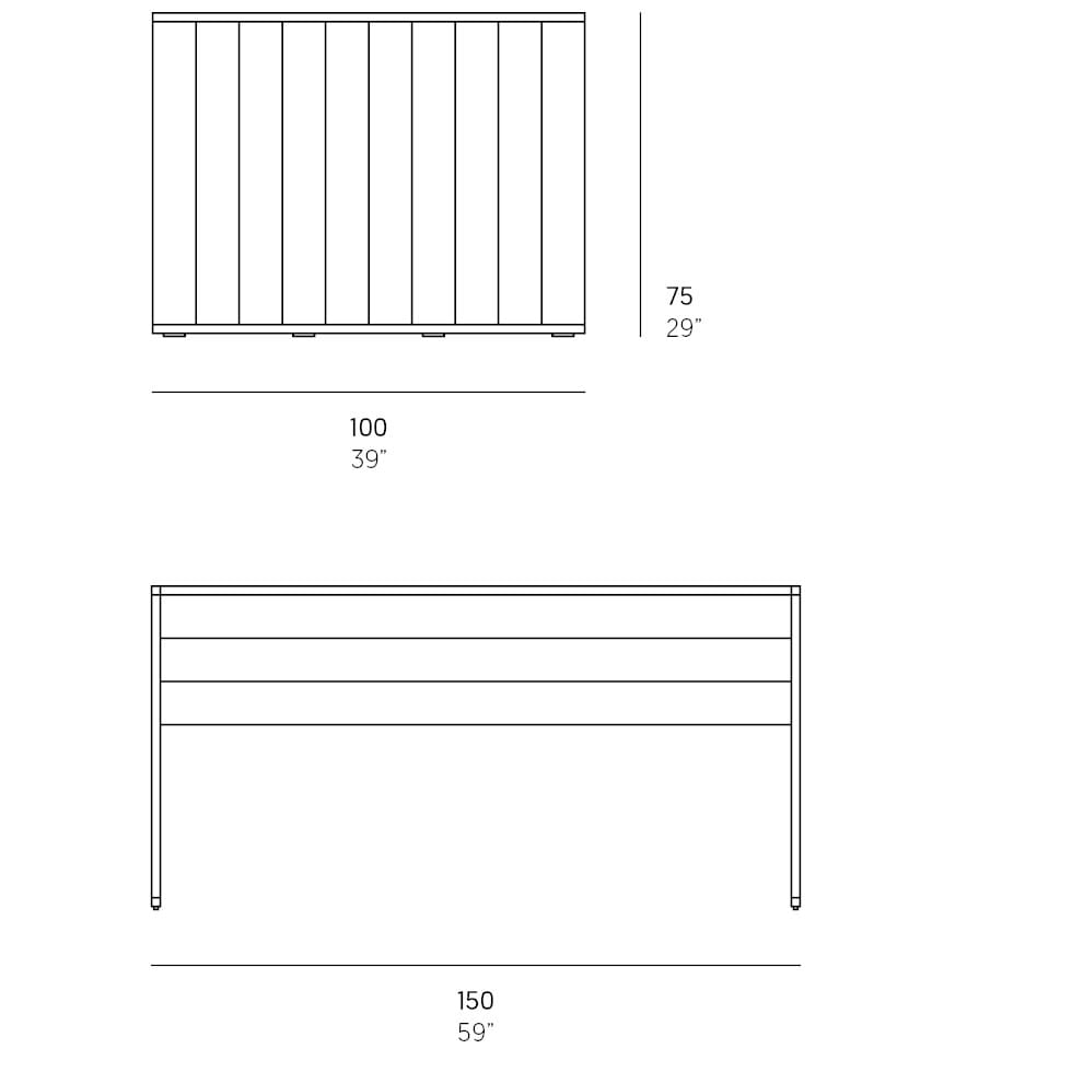 Прямоугольный анодированный алюминиевый стол GANDIABLASCO GBModular ARCH-00057207 - Вид №19