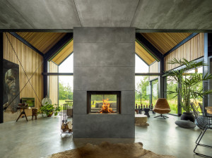 Двойной фасад дровяной камин