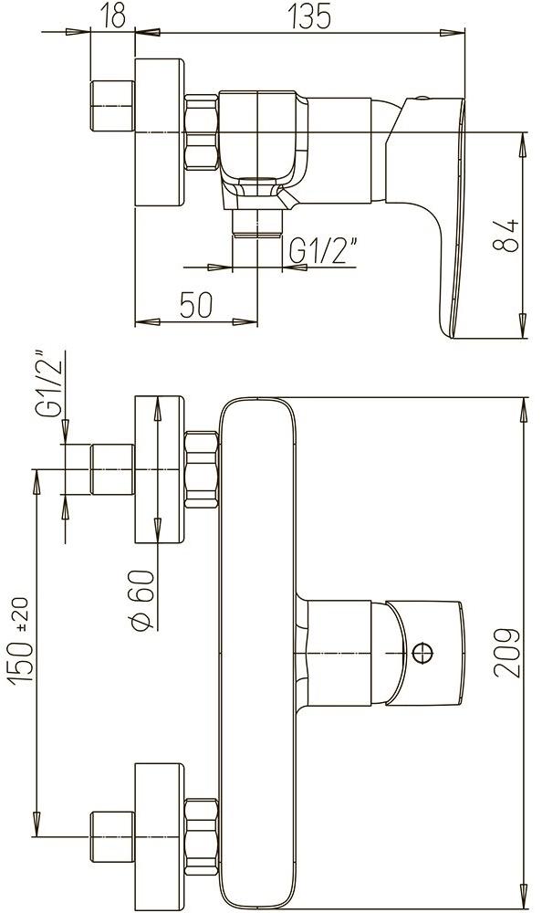 Paini Parallel 47CR511LMKM смеситель для душа - Вид №4