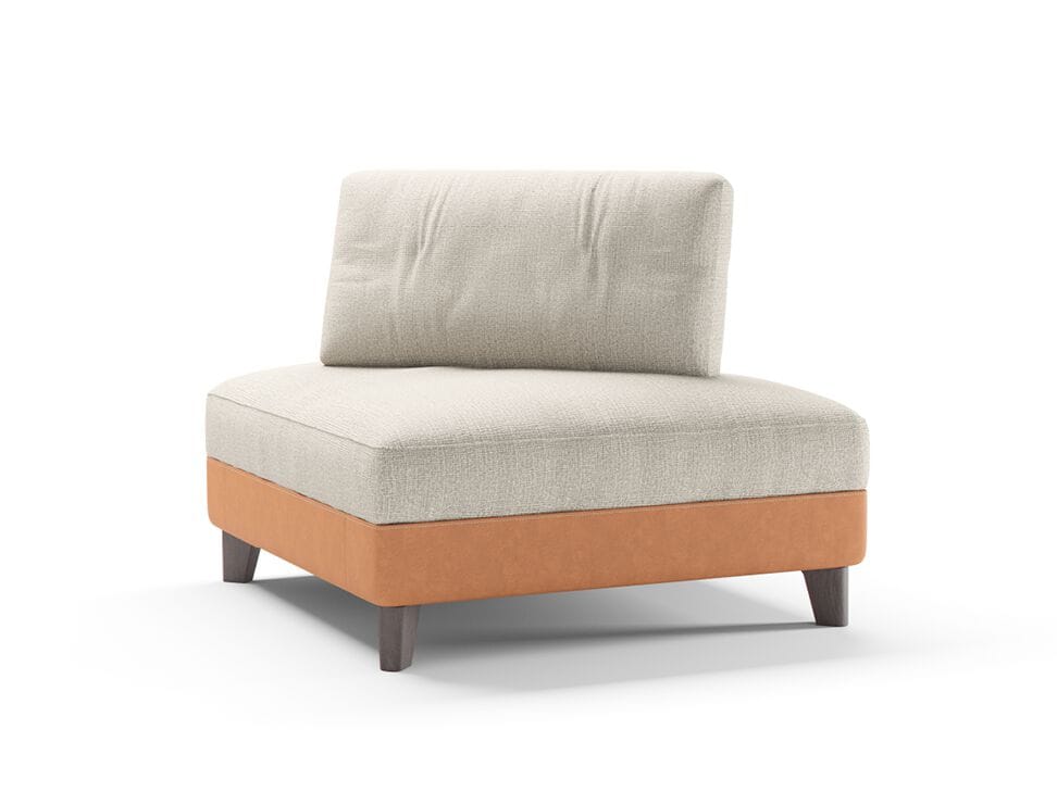 Пуф из кожи и ткани Borzalino статус-кво ARCH-00117993 - Вид №1