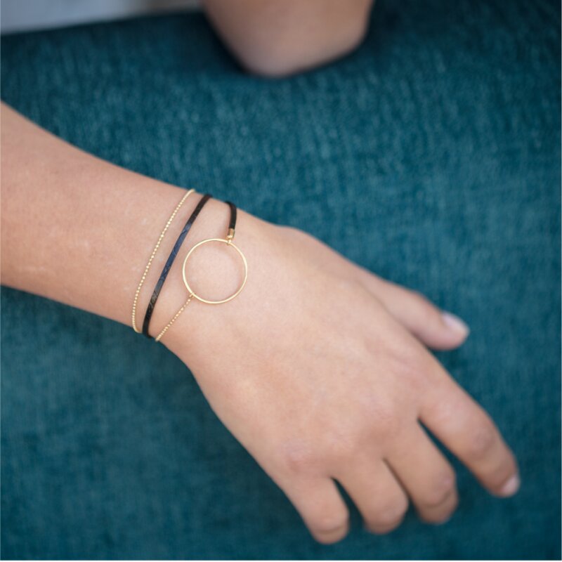 FL9 Браслет, кожа, латунь, позолота Flowersforzoe Santreyd 