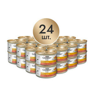 ПР0018396*24 Корм для кошек Голд Террин (кусочки в паштете) с уткой, морковью и шпинатом по-французски, банка 85 г (упаковка - 24 шт) Gourmet
