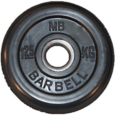 Диск обрезиненый черный mb barbell mb50-1,25 MB Barbell sun-id-2067859 - Вид №1